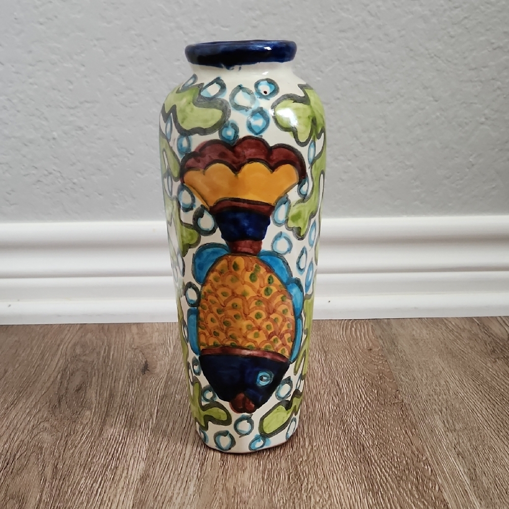 Talavera Pottery Fish Vase